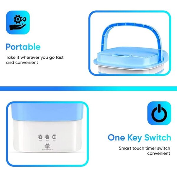 VTWILLA Washing-Machine-Portable-Mini-Foldable-Washer-and-Spin-Dryer-Small-Foldable-Bucket-Washer-for-Camping-RV-Travel-Small-Spaces-Lightweight-and-Easy-to-Carry - Image 8