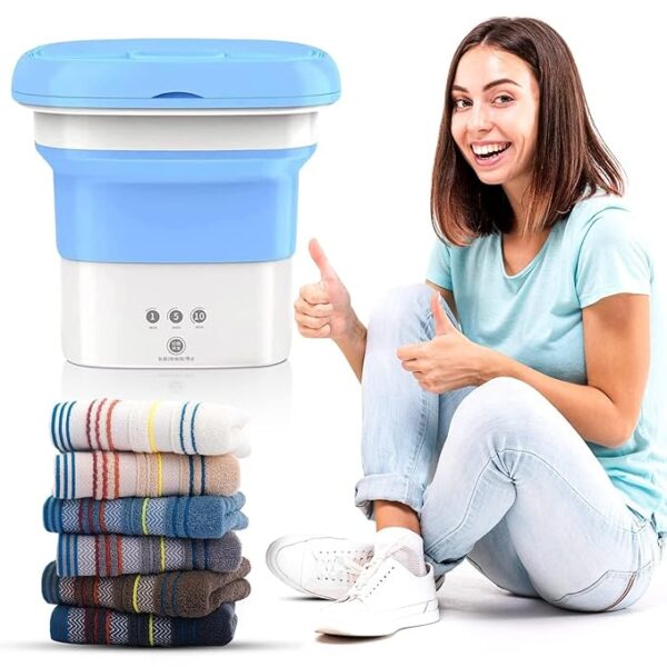 VTWILLA Washing-Machine-Portable-Mini-Foldable-Washer-and-Spin-Dryer-Small-Foldable-Bucket-Washer-for-Camping-RV-Travel-Small-Spaces-Lightweight-and-Easy-to-Carry - Image 4