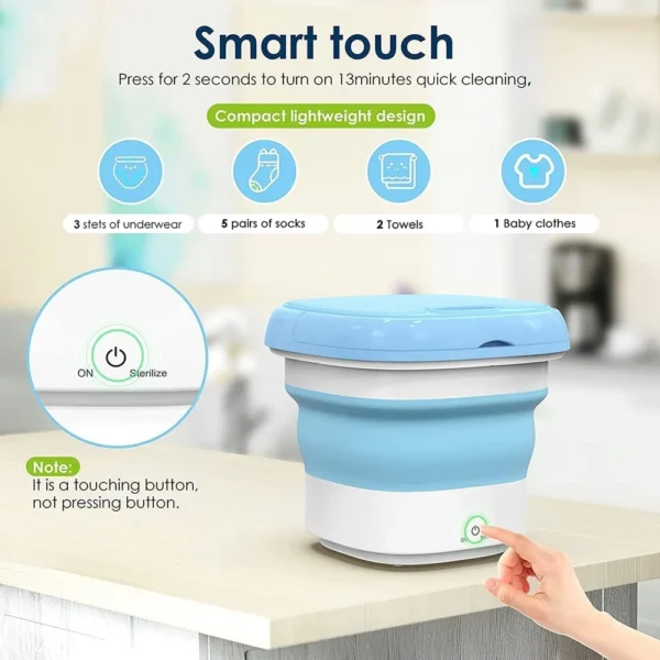 VTWILLA Washing-Machine-Portable-Mini-Foldable-Washer-and-Spin-Dryer-Small-Foldable-Bucket-Washer-for-Camping-RV-Travel-Small-Spaces-Lightweight-and-Easy-to-Carry - Image 3